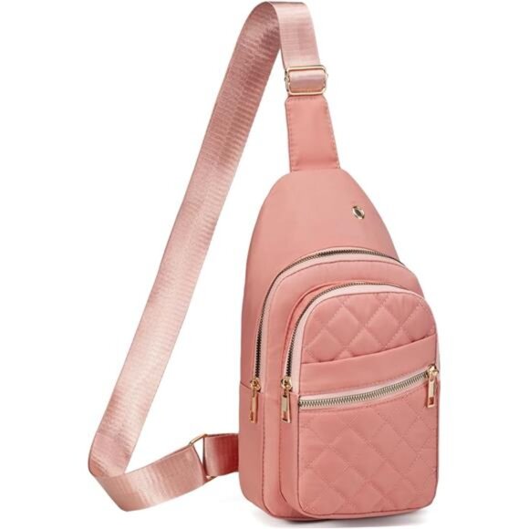 Crossbody Sling Backpack Sling Bag for Women, Q Pink - Picture 1 of 7